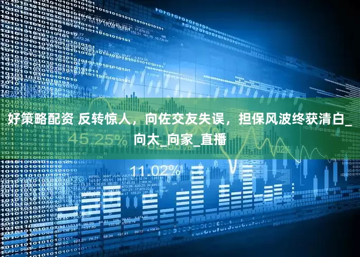 好策略配资 反转惊人，向佐交友失误，担保风波终获清白_向太_向家_直播