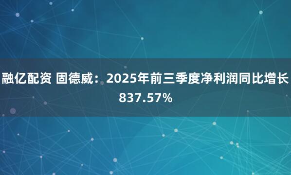 融亿配资 固德威：2025年前三季度净利润同比增长837.57%